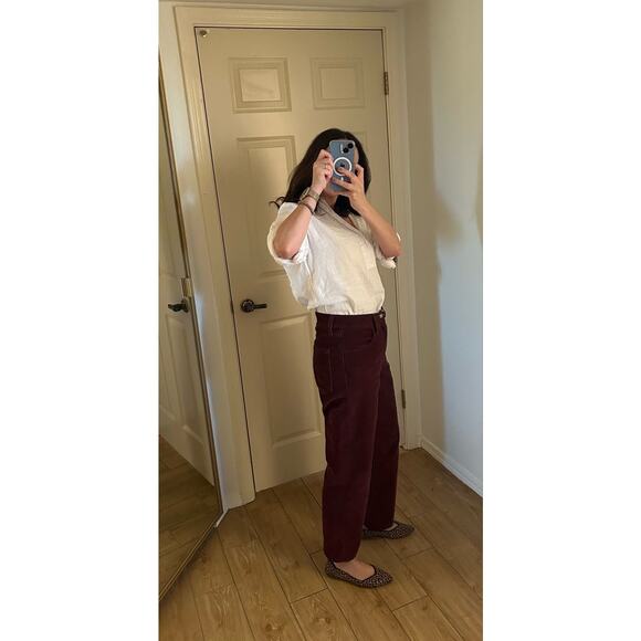 Levi's Red Maroon Denim Style High-Waisted Ribcage Ankle Jeans Size W32 L27 - Picture 16 of 16